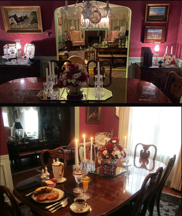 Formal dining room for breakfast at Moore House
